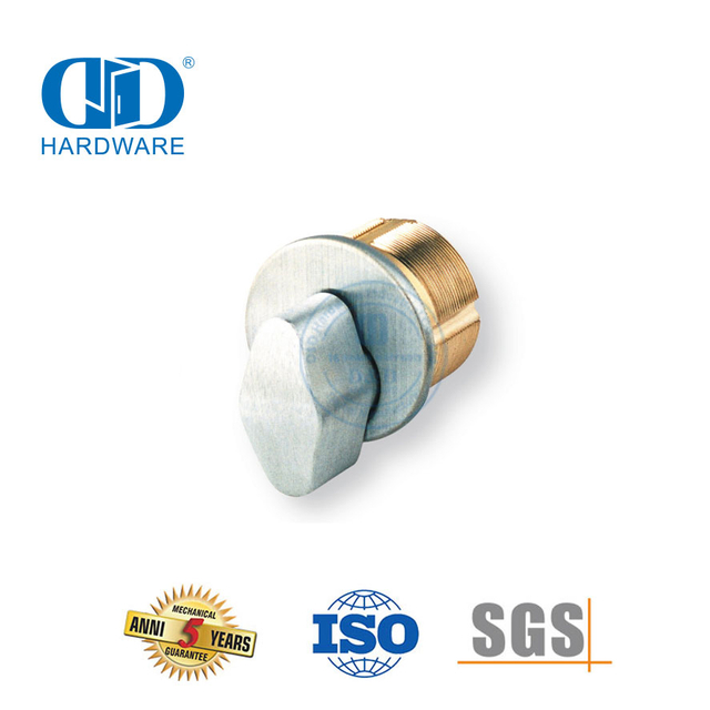 Cilindro de giro em T com trava padrão Amercian de latão sólido-DDLC019-29mm-SN