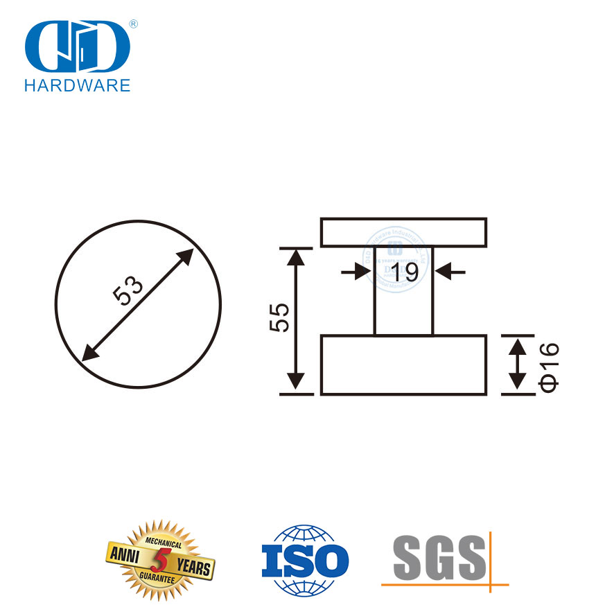 Maçaneta sem chave para privacidade da porta do quarto, tipo alavanca de porta-DDTH029-SSS