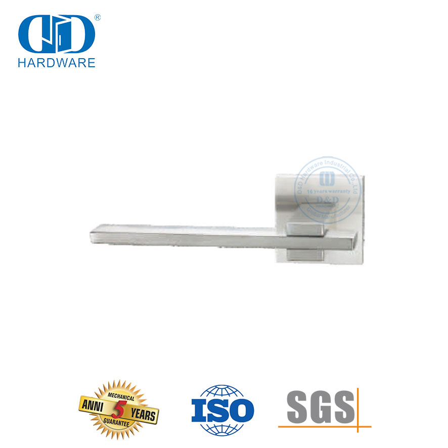 Maçaneta de alavanca sólida para porta externa interna de hardware de aço inoxidável-DDSH060-SSS