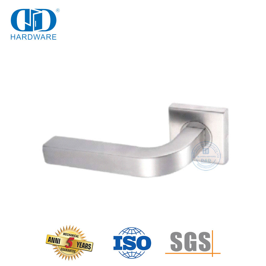 Acessórios de hardware doméstico aço inoxidável quadrado roseta tubo alavanca porta handle-DDTH044-SSS