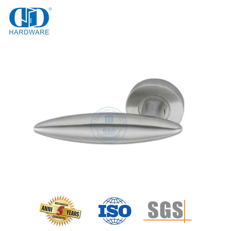 Hardware de fechadura de porta principal de madeira nivelada que funde alavanca oca Handles-DDTH042-SSS