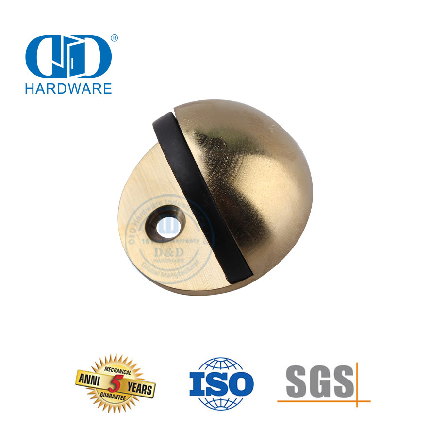 Hardware de porta de latão acetinado tipo durável montado no piso rolha de porta de liga de zinco-DDDS004-SB