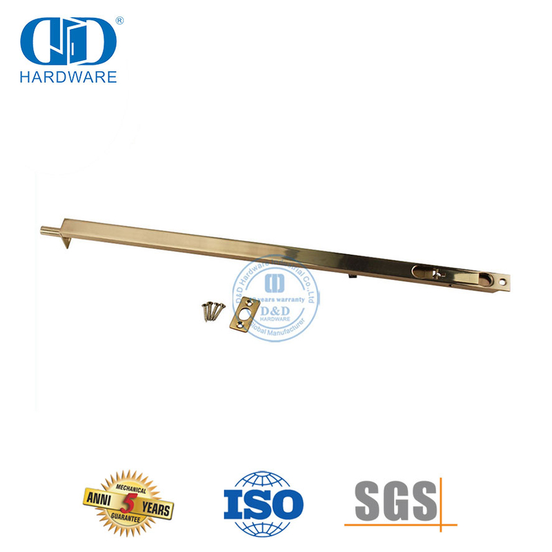 Parafuso de porta nivelado de latão sólido dourado espelhado de latão polido-DDDB002-PB