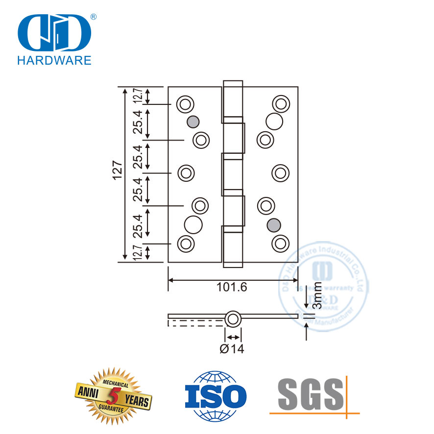 Dobradiça de segurança dupla de aço inoxidável amplamente utilizada-DDSS013