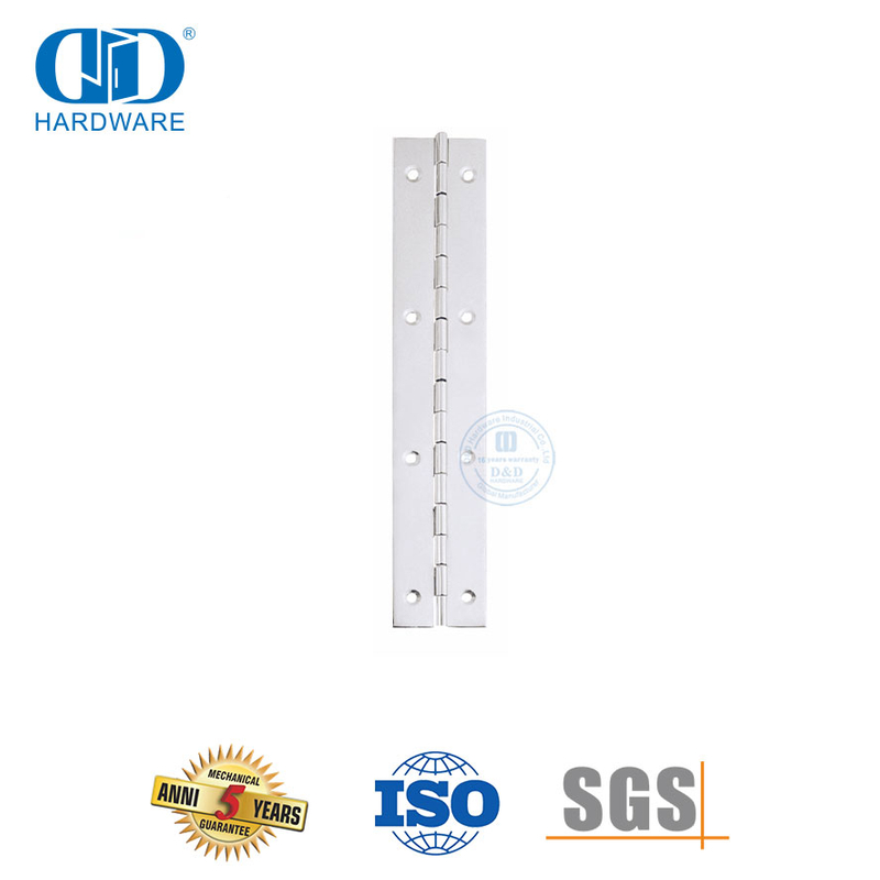 Dobradiça de piano contínua tipo longo de aço inoxidável para porta resistente-DDSS050