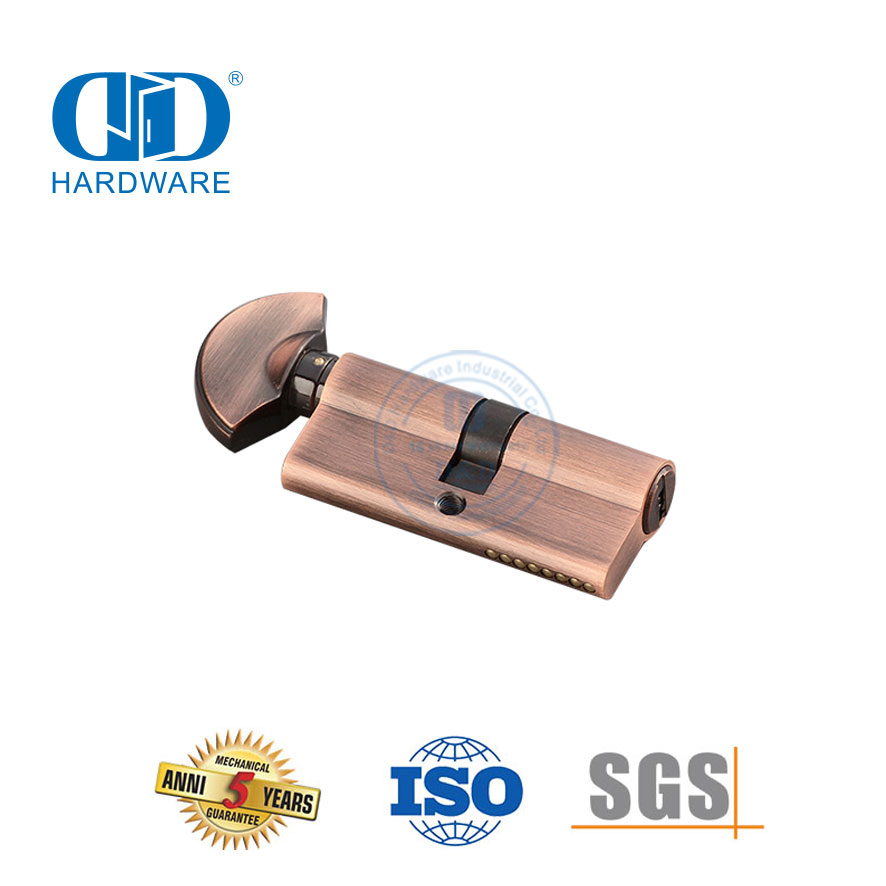 Cilindro giratório de polegar estilo euro de latão sólido de qualidade para porta do quarto-DDLC005-70mm-SN