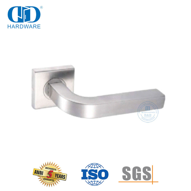 Acessórios de hardware doméstico aço inoxidável quadrado roseta tubo alavanca porta handle-DDTH044-SSS