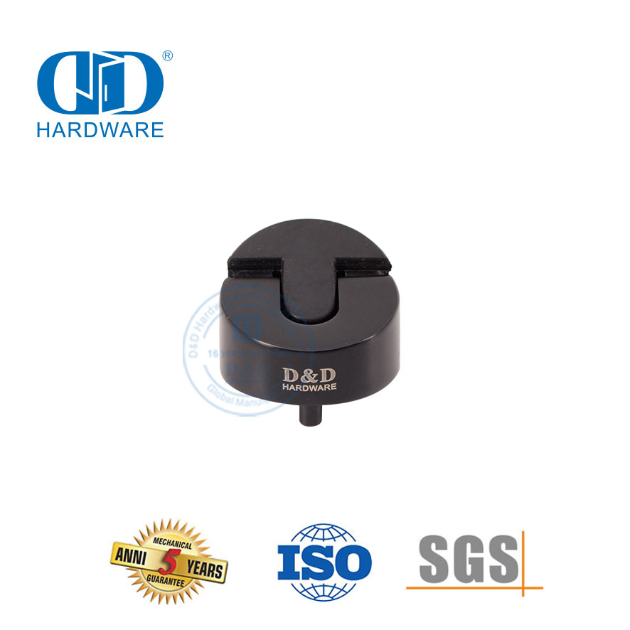 Rolha de porta de borracha tipo piso preto fosco 304 de aço inoxidável-DDDS006-MB