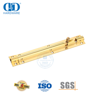 Torre de barril de hardware de segurança de porta dourada espelhada de latão polido Bolt-DDDB016-PB