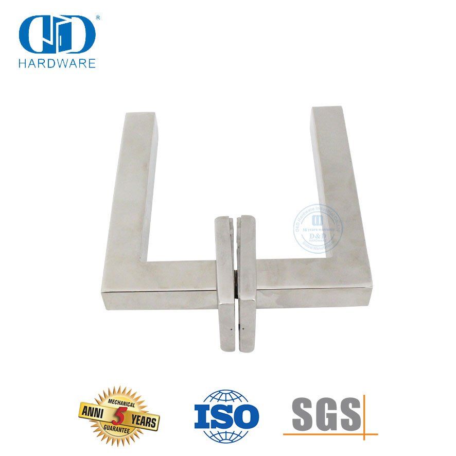 Maçaneta direta quadrada de aço inoxidável polido para porta externa-DDTH019-PSS