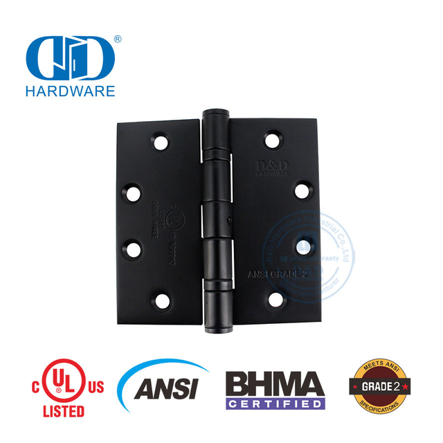 Acessórios de alta qualidade Peso padrão BHMA ANSI Grau 2 Dobradiça de porta com classificação de fogo-DDSS001-ANSI-2-4.5x4.5x3.4mm