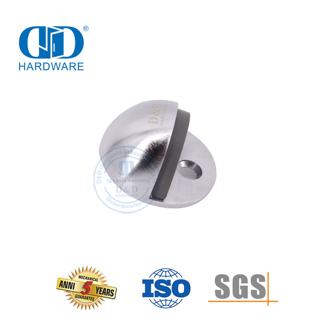 Suporte de parada de captura de porta de hardware cromado de cetim para montagem de porta para edifício comercial-DDDS005-SC