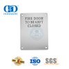 Assinatura de porta corta-fogo, tipo quadrado, porta de fogo mantida fechada, placa de sinalização de aço inoxidável, banheiro público, porta de banheiro, assinatura Plate-DDSP010