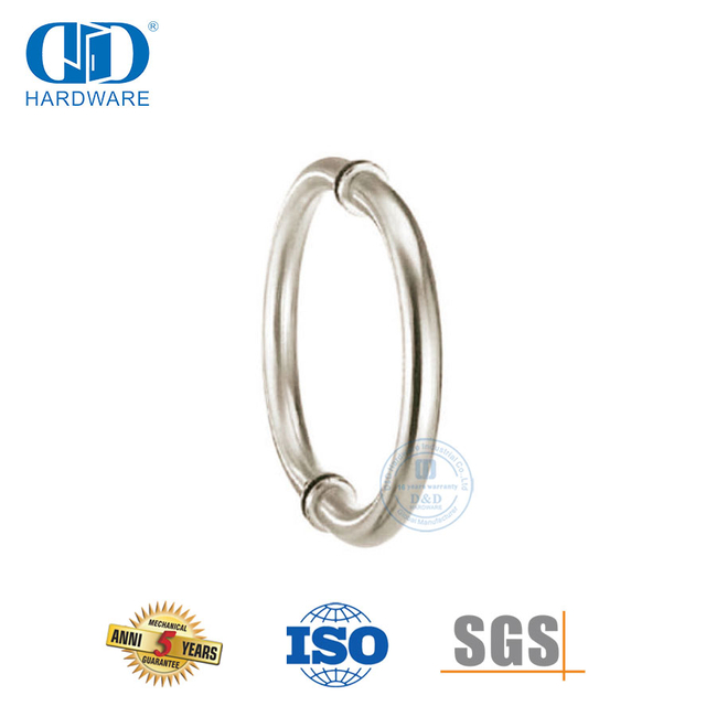 Personalizado formato circular especial de aço inoxidável chuveiro sala de escritório edifício de vidro temperado porta Handle-DDPH008