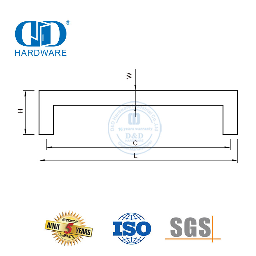 Alças de ferragens para móveis preto fosco aço inoxidável oco maçaneta da porta do armário de cozinha-DDFH033