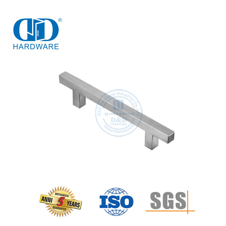 Maçaneta de porta lateral em forma de H de aço inoxidável de venda direta personalizada Maçaneta de porta escovada de aço inoxidável-DDFH019