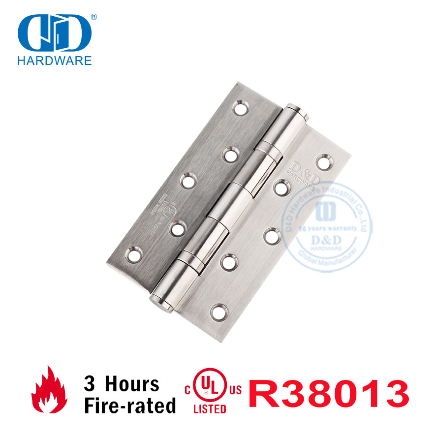 Dobradiça de porta interna externa à prova de fogo de aço inoxidável americana listada na UL personalizada -DDSS005-FR-5x3x3mm
