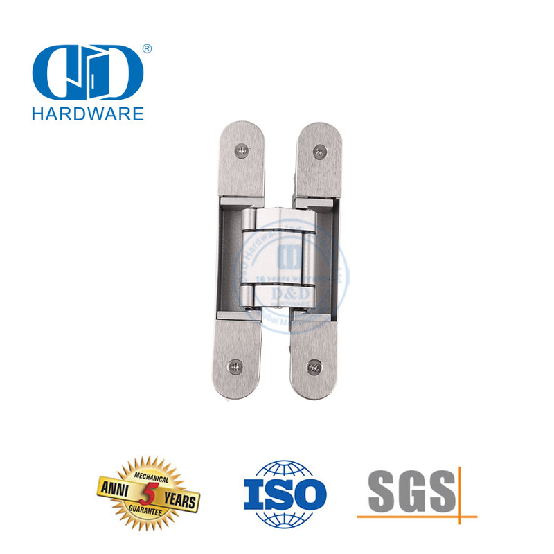 Instalação oculta liga de zinco 3d segurança de hardware invisível ajuste sem mão 180 graus dobradiça de porta de hospital de hotel-DDCH008-G40