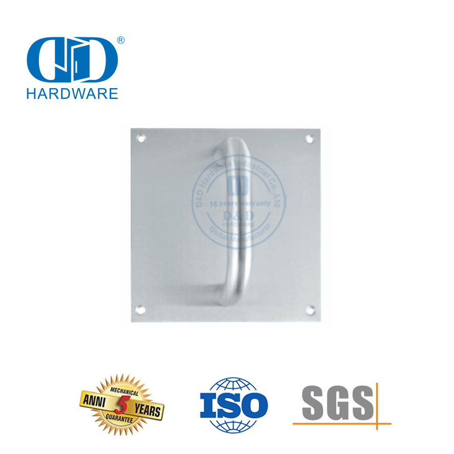 Alavanca de placa de sinal de ferragem de porta de aço inoxidável alça de porta de metal exterior comercial Handle-DDPH021