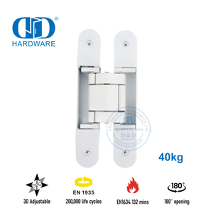 Dobradiça de porta ajustável oculta em liga de zinco 3D-DDCH008-G40