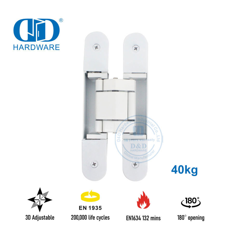 Dobradiça de porta ajustável oculta em liga de zinco 3D-DDCH008-G40