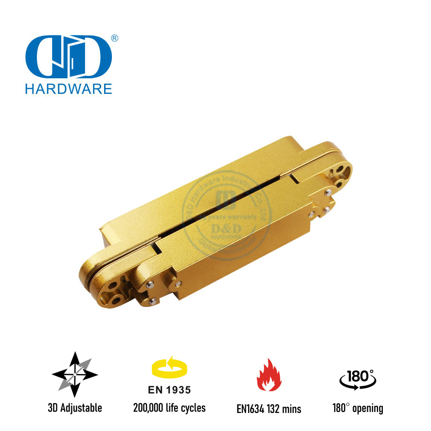 Dobradiça de porta oculta de 180 graus com classificação de fogo EN1634 para Hotel-DDCH008-G40