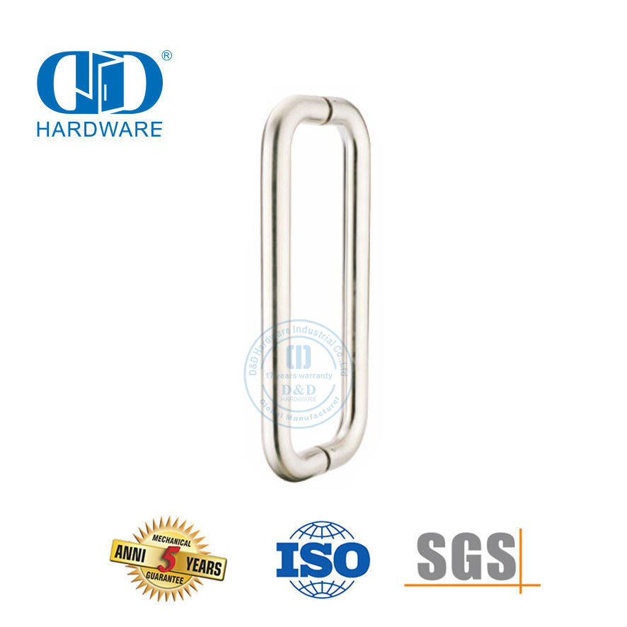 Maçanetas de porta de vidro para aplicação comercial de aço inoxidável D Pull Handle-DDPH007