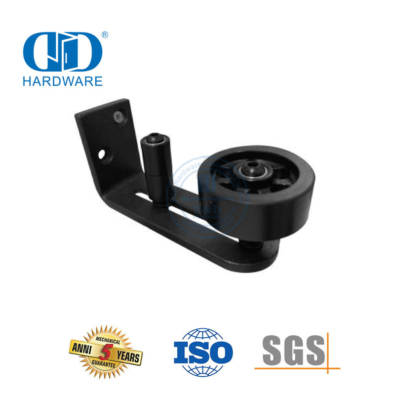 Fornecedor da China Guia de hardware para porta de celeiro deslizante preta de aço inoxidável Guia de piso inferior da porta-DDBD083