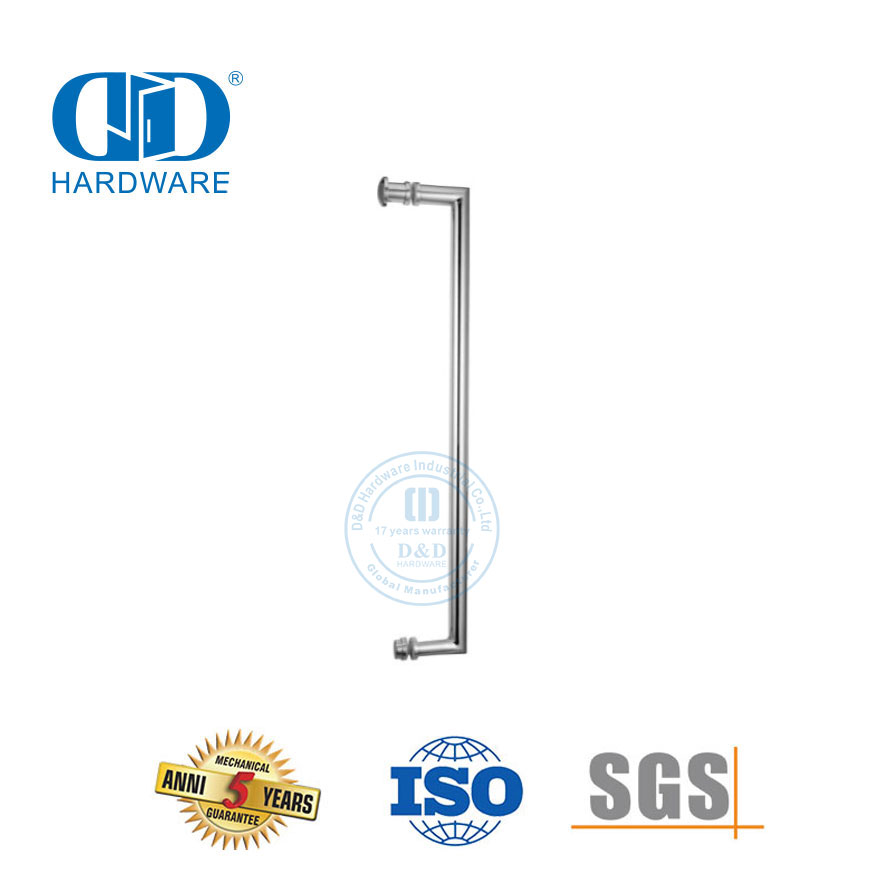 Maçaneta de banheiro de aço inoxidável, acessório de porta de vidro de lado único, puxador de porta de banheiro-DDPH042