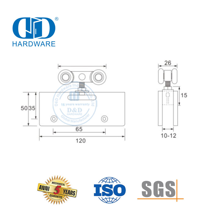 China fabricante braçadeira de porta de aço inoxidável ferro chuveiro porta rolo tubo de porta deslizante ferragem de vidro para banheiro-DDGS137