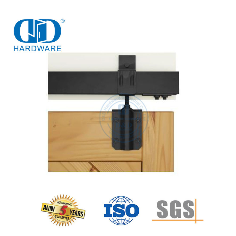 Kit de trilho de metal resistente em aço inoxidável, cabide dobrado, porta de celeiro deslizante, ferragens de madeira para porta de celeiro