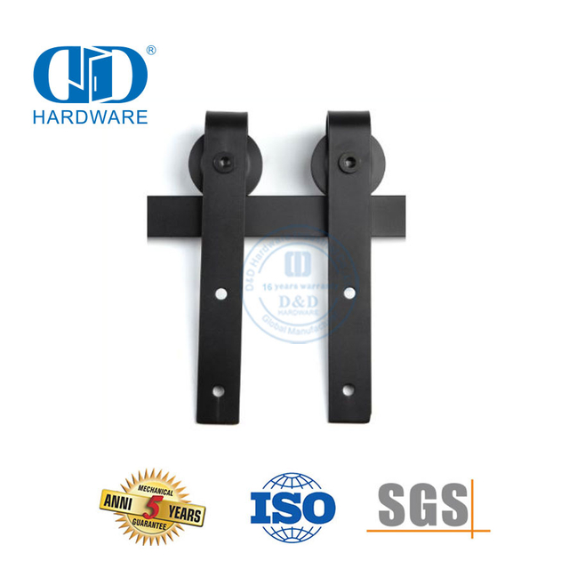 Kit de acessórios de armário de aço inoxidável conjunto de pista de carbono deslizante celeiro madeira única porta rolo ferragem para interior Door-DDBD001