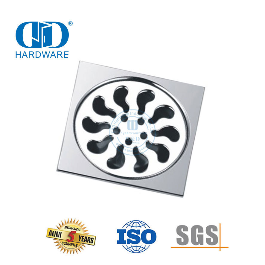 Dreno de piso sanitário de aço inoxidável de alta qualidade Dreno de piso quadrado Banheiro Hardware-DDFD006