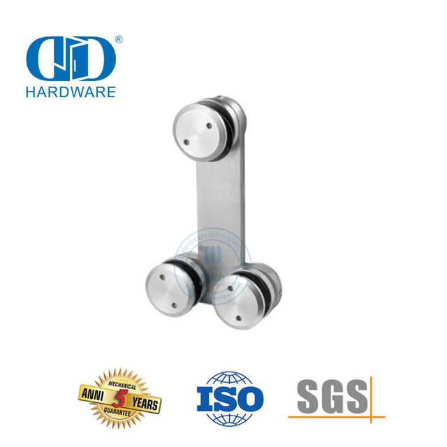 Aço inoxidável T Conector De Vidro Horizontal Porta De Vidro Pivô Porta Deslizante Hardware-DDGP018