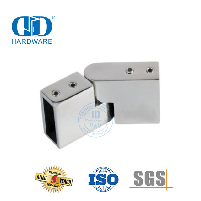 Cubículos de chuveiro comercial de aço inoxidável suporte fixo suporte de vidro divisor partição braçadeira Connector-DDSC019