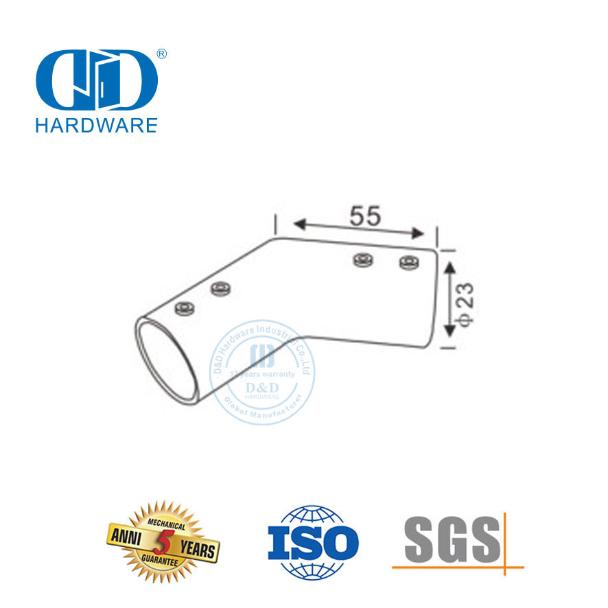 Fábrica de aço inoxidável tubo de vidro titular clipe porta conector do painel de vidro Connector-DDSC034