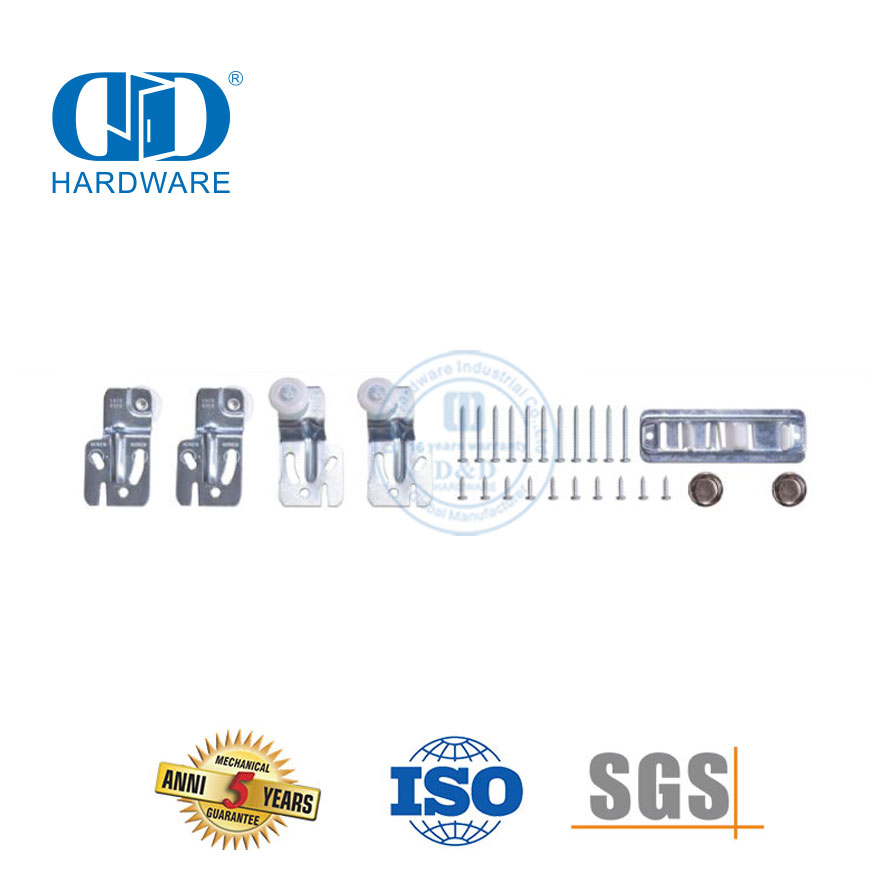 Aço inoxidável doméstico resistente deslizante única trilha escondida bypass ferragem da porta do celeiro garagem Hardware-DDBD067