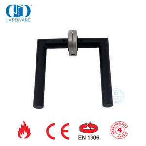 Acessórios para fechadura de porta de encaixe EN 1906 Matt Black Maçaneta da porta de entrada-DDTH003-MB