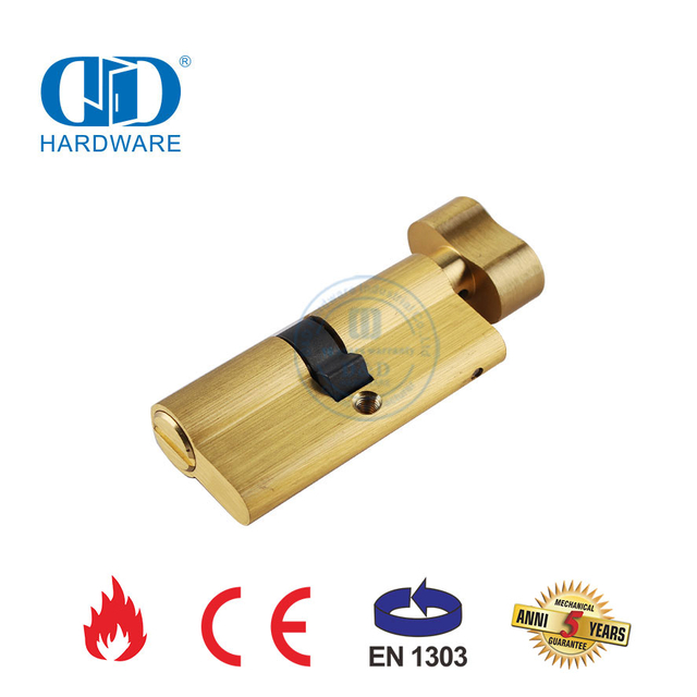 Cilindro de fechadura de encaixe para banheiro de latão acetinado com certificação EN 1303-DDLC007-70mm-SB