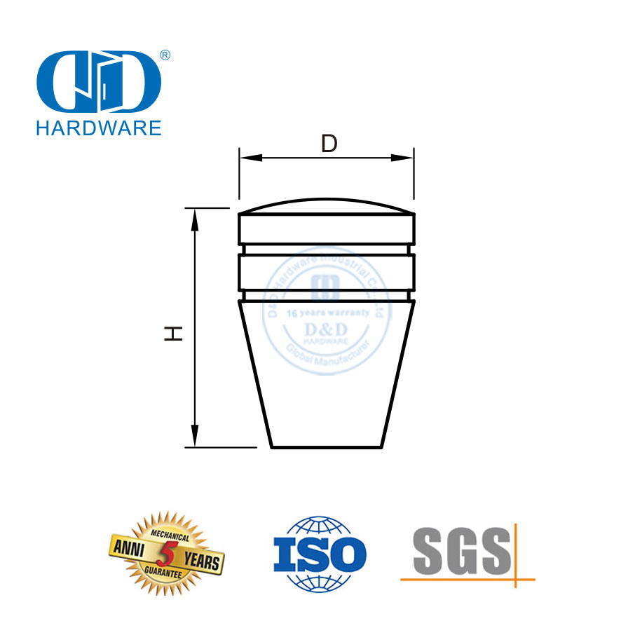 Design moderno de alta qualidade em aço inoxidável acetinado para gavetas e móveis Knob-DDFH055