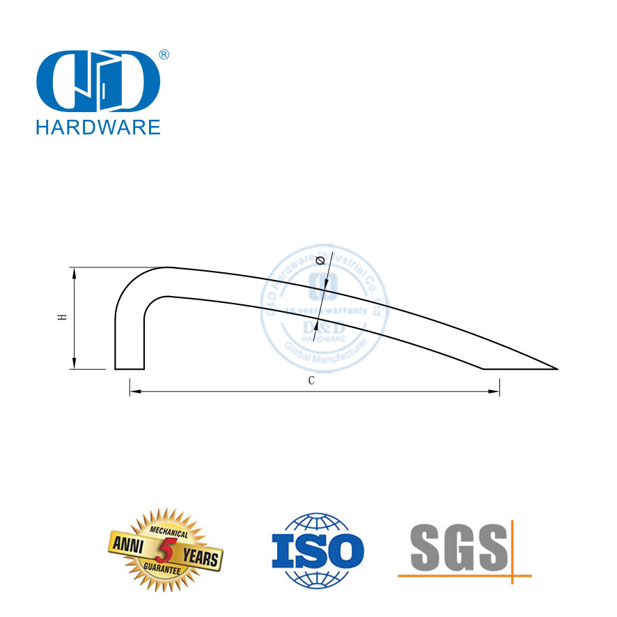 Maçaneta da porta do armário de aço inoxidável luz luxo moderno simples oco alça gaveta em forma de t Handle-DDFH026