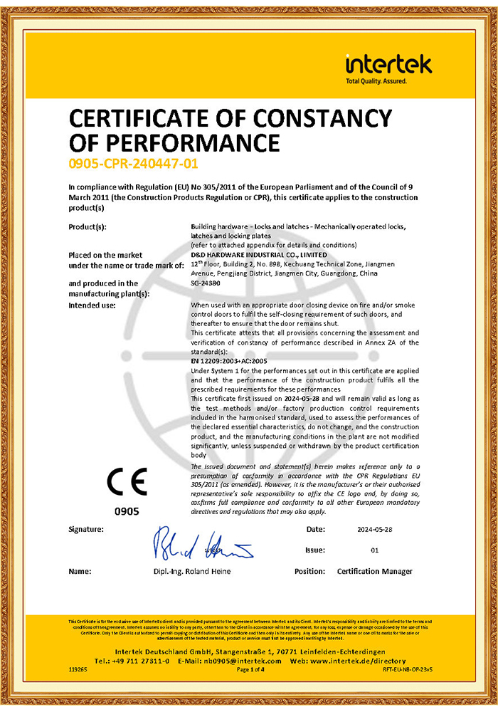 EN12209 FECHADURA DE PORTA