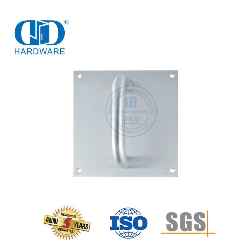 Alavanca de placa de sinal de ferragem de porta de aço inoxidável alça de porta de metal exterior comercial Handle-DDPH021