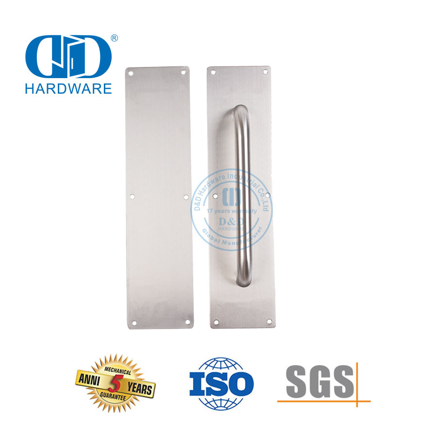 Puxador de aço inoxidável com placa de sinal, ferragem para móveis, acessórios para porta de entrada, puxador de porta de entrada-DDPH025
