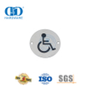 Placa de sinal quadrada de aço inoxidável, placa de sinalização para banheiro, banheiro, para deficientes-DDSP001-Disabled