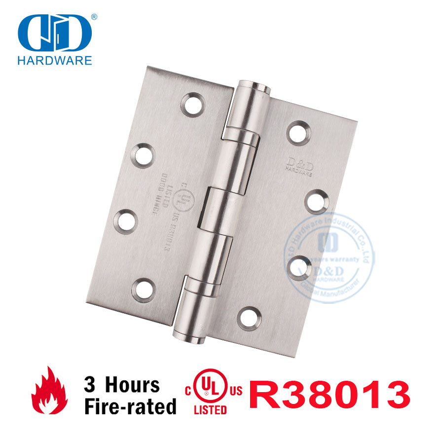 Dobradiça de porta interna à prova de fogo de aço inoxidável americano à prova de fogo com certificado UL à prova de fogo para móveis pesados-DDSS002-FR-4.5X4X3mm