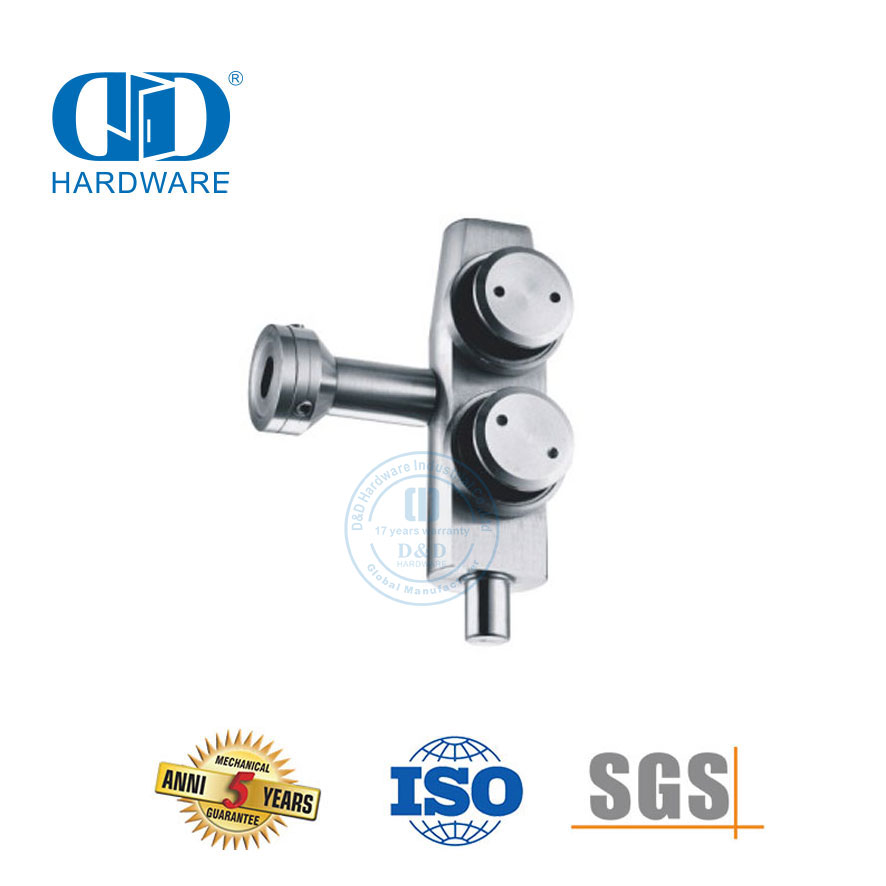 Os sistemas de pivô de porta de vidro de aço inoxidável curvam a parte superior sobre o painel de pivô de vidro Fittings-DDGP008