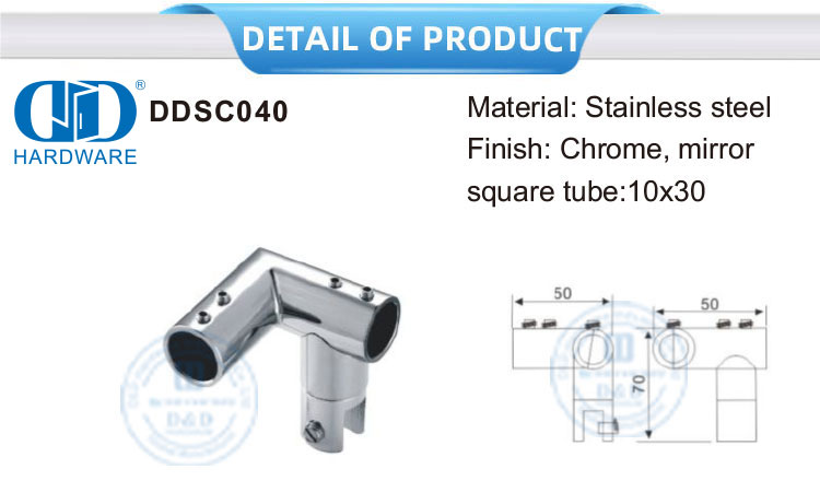 Aço inoxidável superior marinho ferragem dobrável conector giratório acessórios painel de vidro suporte Connector-DDSC040