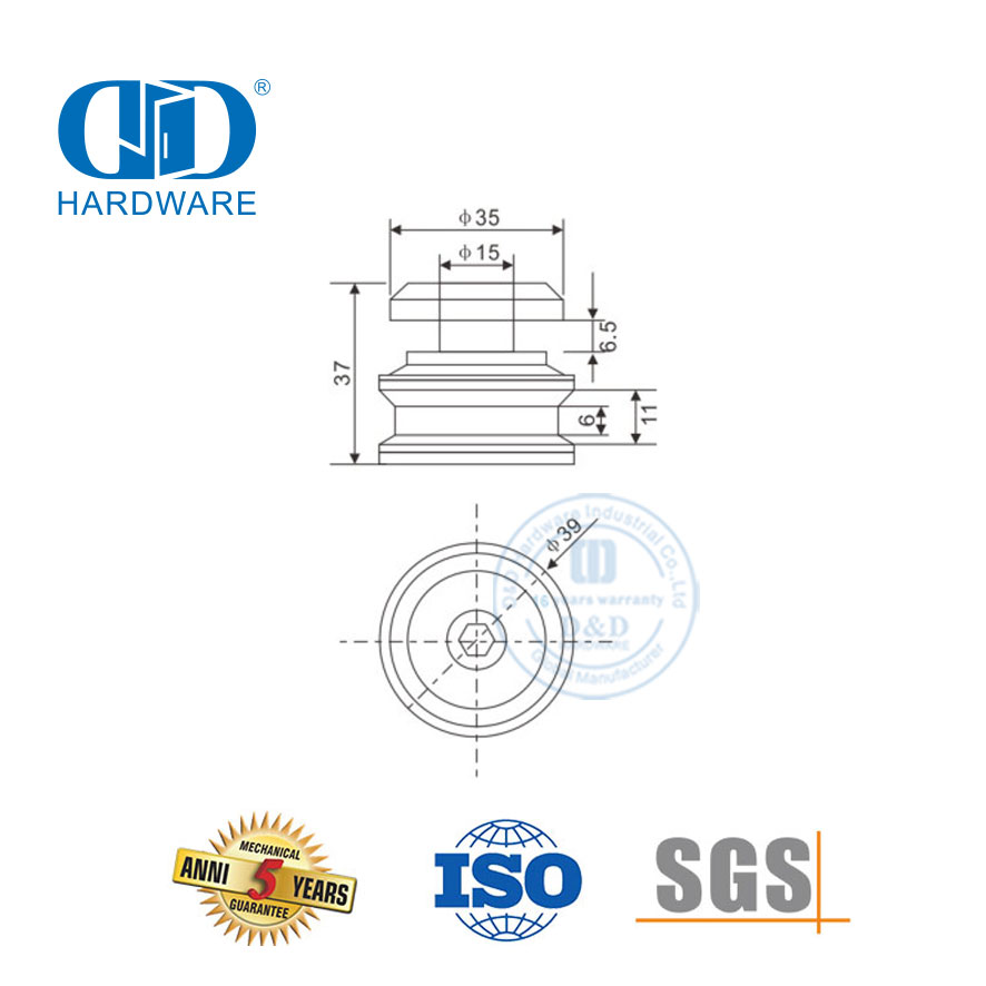 Porta deslizante de aço inoxidável personalizada, tubo de porta de chuveiro, rolo de vidro, hardware de porta para banheiro Door-DDGS110