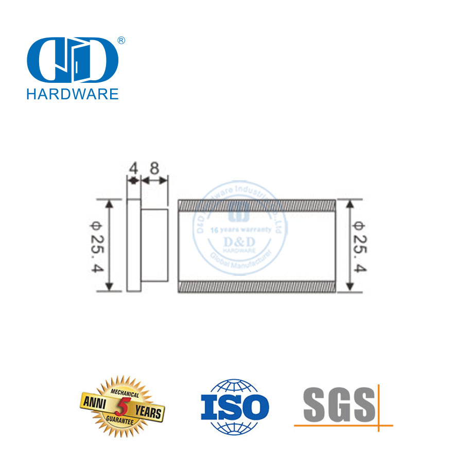O tubo de fechamento do bocal plug aço inoxidável vidro ferragem acessórios conjunto porta deslizante tubo para banheiro Lavatory-DDGS125